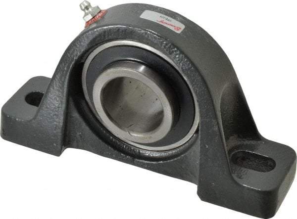 Browning - 1-1/2" ID, 7-1/8" OAL x 4" OAH Pillow Block - 4,467 Lb Static Cap, 7,340 Lb Dyn Cap, 5-3/8" Btw Mnt Hole Ctrs, 2" Base-to-Ctr Ht, Cast Iron - Apex Tool & Supply