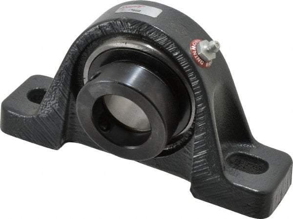 Browning - 1-3/8" ID, 6-3/4" OAL x 3-11/16" OAH Pillow Block - 3,493 Lb Static Cap, 5,782 Lb Dyn Cap, 5" Btw Mnt Hole Ctrs, 1-7/8" Base-to-Ctr Ht, Cast Iron - Apex Tool & Supply