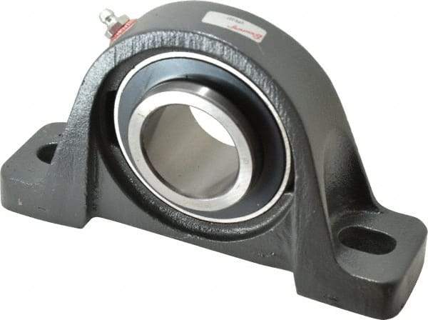 Browning - 1-11/16" ID, 7-3/8" OAL x 4-1/4" OAH Pillow Block - 5,139 Lb Static Cap, 7,901 Lb Dyn Cap, 5-21/32" Btw Mnt Hole Ctrs, 2-1/8" Base-to-Ctr Ht, Cast Iron - Apex Tool & Supply