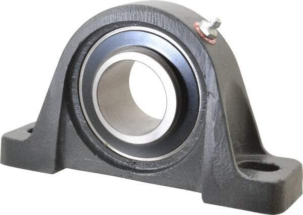 Browning - 1-3/4" ID, 7-3/8" OAL x 4-1/4" OAH Pillow Block - 5,139 Lb Static Cap, 7,901 Lb Dyn Cap, 5-21/32" Btw Mnt Hole Ctrs, 2-1/8" Base-to-Ctr Ht, Cast Iron - Apex Tool & Supply