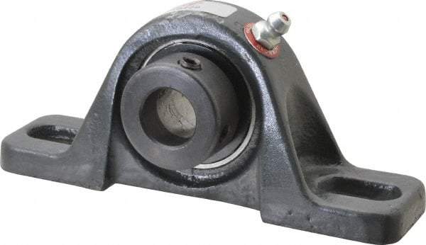 Browning - 5/8" ID, 4-7/8" OAL x 2-3/32" OAH Pillow Block - 1,444 Lb Static Cap, 2,611 Lb Dyn Cap, 3-5/8" Btw Mnt Hole Ctrs, 1-1/16" Base-to-Ctr Ht, Cast Iron - Apex Tool & Supply