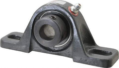 Browning - 5/8" ID, 4-7/8" OAL x 2-3/32" OAH Pillow Block - 1,444 Lb Static Cap, 2,611 Lb Dyn Cap, 3-5/8" Btw Mnt Hole Ctrs, 1-1/16" Base-to-Ctr Ht, Cast Iron - Apex Tool & Supply