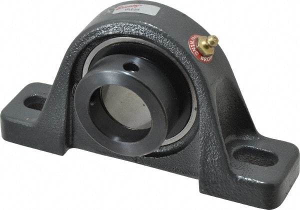 Browning - 1-7/16" ID, 6-3/4" OAL x 3-5/8" OAH Pillow Block - 3,493 Lb Static Cap, 5,782 Lb Dyn Cap, 5" Btw Mnt Hole Ctrs, 1-13/16" Base-to-Ctr Ht, Cast Iron - Apex Tool & Supply