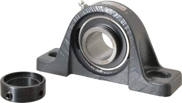 Browning - 1-3/16" ID, 6-3/16" OAL x 3-5/32" OAH Pillow Block - 2,567 Lb Static Cap, 4,381 Lb Dyn Cap, 4-5/8" Btw Mnt Hole Ctrs, 1-9/16" Base-to-Ctr Ht, Cast Iron - Apex Tool & Supply