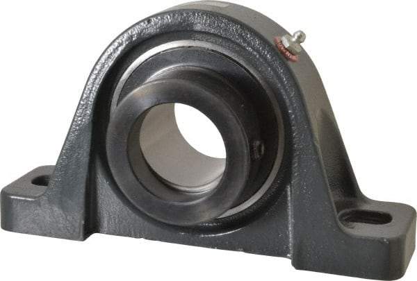 Browning - 2" ID, 8-13/16" OAL x 4-29/32" OAH Pillow Block - 6,601 Lb Static Cap, 9,752 Lb Dyn Cap, 6-15/16" Btw Mnt Hole Ctrs, 2-7/16" Base-to-Ctr Ht, Cast Iron - Apex Tool & Supply