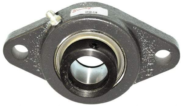 Browning - 2" ID, 8-1/2" OAL x 5-1/4" OAH 2-Bolt Flange - 6,601 Lb Static Cap, 9,752 Lb Dyn Cap, 7-1/4" Btw Mnt Hole Ctrs, Cast Iron - Apex Tool & Supply