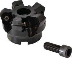 Kennametal - 2" Cut Diam, 3" Arbor Hole, 4.51mm Max Depth of Cut, 45° Indexable Chamfer & Angle Face Mill - 5 Inserts, HNGJ 535-GD Insert, Right Hand Cut, 5 Flutes, Through Coolant, Series KSHR - Apex Tool & Supply