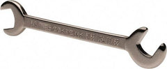 Blackhawk by Proto - 3/8" x 11/32" Standard Ignition Open End Wrench - 3-13/16" OAL, Double End, Satin Finish, 15° & 60° Head Angle - Apex Tool & Supply