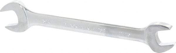Blackhawk by Proto - 11/16" x 3/4" Standard Open End Wrench - 8-57/64" OAL, Double End, Full Polish Finish, 15° Head Angle - Apex Tool & Supply