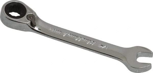 Blackhawk by Proto - 1/4" 12 Point Combination Wrench - 15° Head Angle, 3-3/32" OAL, Steel, Chrome Finish - Apex Tool & Supply