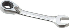 Blackhawk by Proto - 3/8" 12 Point Combination Wrench - 15° Head Angle, 3-51/64" OAL, Steel, Chrome Finish - Apex Tool & Supply