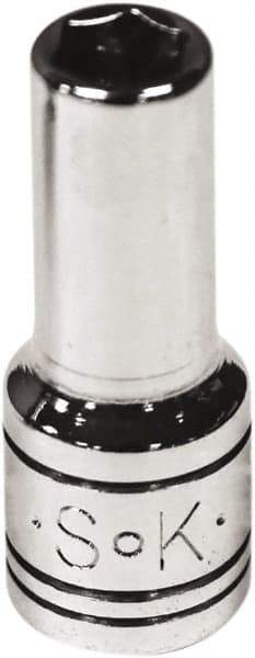 SK - 1/4" Drive, Deep Hand Socket - 6 Points, Steel, Chrome Finish - Apex Tool & Supply