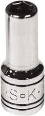 SK - 1/4" Drive, Deep Hand Socket - 6 Points, Steel, Chrome Finish - Apex Tool & Supply