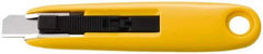 Olfa - Retractable Utility Knife - 1-15/16" Blade, Yellow & Silver Plastic Handle, 1 Blade Included - Apex Tool & Supply