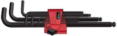Wera - 9 Piece L-Key Combo Hex Key Set - Hex Range 1.5 to 10mm, 8-1/2" OAL, Alloy Steel - Apex Tool & Supply