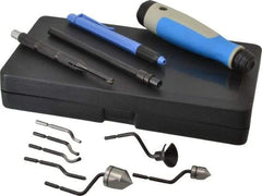 Noga - 11 Piece High Speed Steel Blade Hand Deburring Tool Set - S Blade Holder, S10, S20, S30 Blades, For Holes, Straight Edge, Curved Edge - Apex Tool & Supply