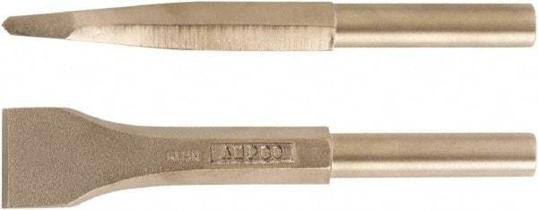 Ampco - 1-3/4" Head Width, 8" OAL, 3/4" Shank Diam, Scaling Chisel - Round Drive, Round Shank - Apex Tool & Supply