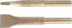 Ampco - 1-1/2" Head Width, 7-3/4" OAL, 3/4" Shank Diam, Scaling Chisel - Round Drive, Round Shank - Apex Tool & Supply