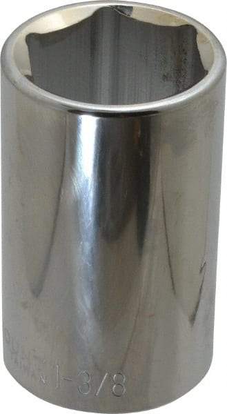 Paramount - 1-3/8", 1/2" Drive, Deep Hand Socket - 6 Points, 3-1/2" OAL, Steel, Chrome Finish - Apex Tool & Supply
