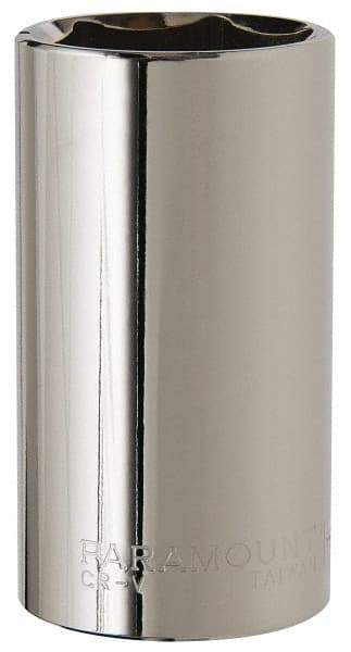 Paramount - 1-1/4", 1/2" Drive, Deep Hand Socket - 6 Points, 3-1/4" OAL, Steel, Chrome Finish - Apex Tool & Supply