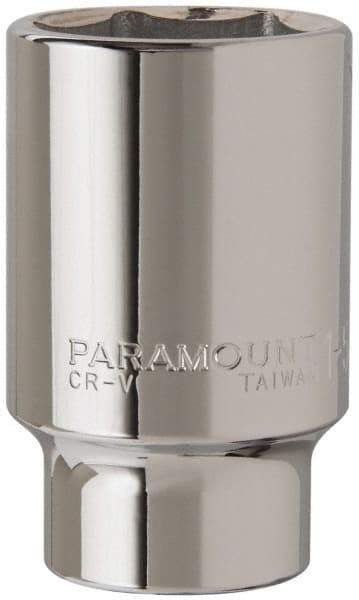 Paramount - 1-5/8", 3/4" Drive, Deep Hand Socket - 6 Points, 3-1/2" OAL, Steel, Chrome Finish - Apex Tool & Supply
