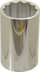 Paramount - 1-7/16", 1/2" Drive, Deep Hand Socket - 12 Points, 3-1/2" OAL, Steel, Chrome Finish - Apex Tool & Supply