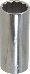 Paramount - 15/16", 1/2" Drive, Deep Hand Socket - 12 Points, 3-3/32" OAL, Steel, Chrome Finish - Apex Tool & Supply