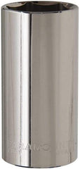 Paramount - 1-1/8", 1/2" Drive, Deep Hand Socket - 6 Points, 3-3/32" OAL, Steel, Chrome Finish - Apex Tool & Supply