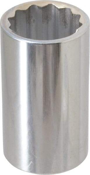 Paramount - 1-1/4", 1/2" Drive, Deep Hand Socket - 12 Points, 3-1/4" OAL, Steel, Chrome Finish - Apex Tool & Supply