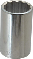 Paramount - 1-3/8", 1/2" Drive, Deep Hand Socket - 12 Points, 3-1/2" OAL, Steel, Chrome Finish - Apex Tool & Supply