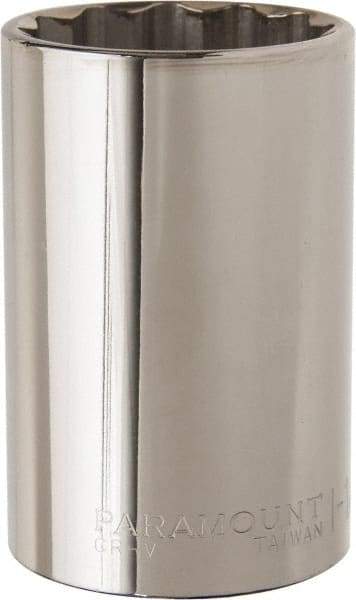 Paramount - 1-1/2", 1/2" Drive, Deep Hand Socket - 12 Points, 3-1/2" OAL, Steel, Chrome Finish - Apex Tool & Supply