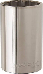 Paramount - 1-1/2", 1/2" Drive, Deep Hand Socket - 12 Points, 3-1/2" OAL, Steel, Chrome Finish - Apex Tool & Supply