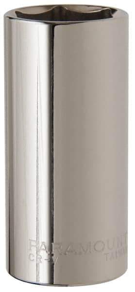 Paramount - 1-1/16", 1/2" Drive, Deep Hand Socket - 6 Points, 3-3/32" OAL, Steel, Chrome Finish - Apex Tool & Supply