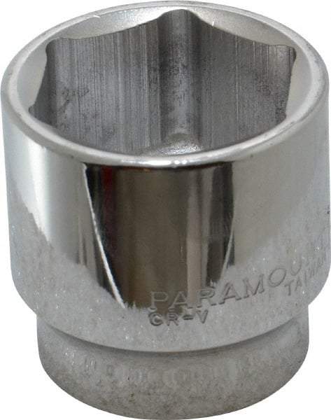 Paramount - 1-1/2", 1/2" Drive, Standard Hand Socket - 6 Points, 1-1/2" OAL, Steel, Chrome Finish - Apex Tool & Supply