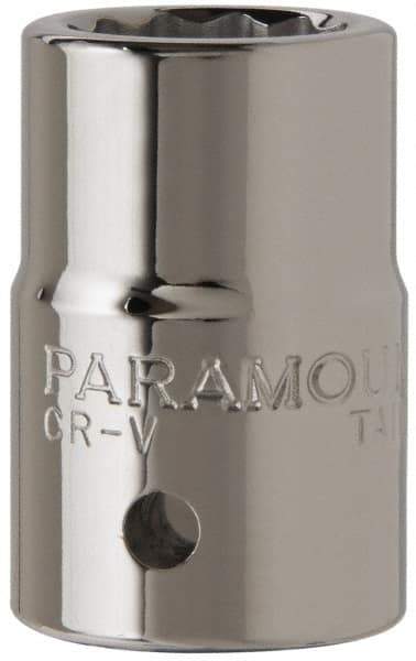 Paramount - 13/16", 3/4" Drive, Standard Hand Socket - 12 Points, 2" OAL, Chrome Finish - Apex Tool & Supply