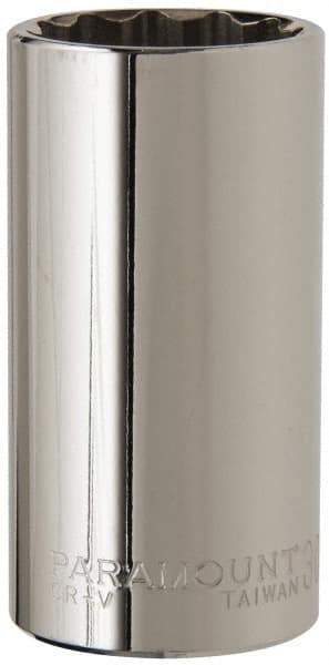 Paramount - 1/2" Drive, Deep Hand Socket - 12 Points, 3-1/4" OAL, Steel, Chrome Finish - Apex Tool & Supply
