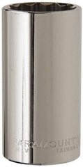 Paramount - 1/2" Drive, Deep Hand Socket - 12 Points, 3-1/4" OAL, Steel, Chrome Finish - Apex Tool & Supply