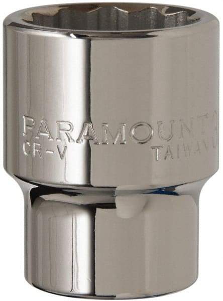 Paramount - 3/4" Drive, Standard Hand Socket - 12 Points, 2-13/32" OAL, Steel, Chrome Finish - Apex Tool & Supply