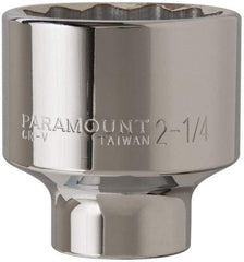 Paramount - 2-1/4", 3/4" Drive, Standard Hand Socket - 12 Points, 3-1/2" OAL - Apex Tool & Supply
