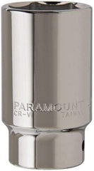 Paramount - 1-1/2", 3/4" Drive, Deep Hand Socket - 6 Points, 3-1/2" OAL, Steel, Chrome Finish - Apex Tool & Supply