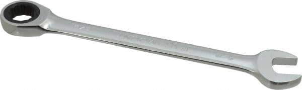 Paramount - 5/8" 12 Point Ratcheting Combination Wrench - 8-15/32" OAL, Chrome Vanadium Steel, Polished Finish - Apex Tool & Supply