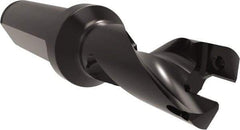 Allied Machine and Engineering - Series 16, 16 to 17mm Diam, 3/4" Diam Straight Shank with Flange, Helical Flute Spade Drill - 13/16" Max Depth, 2" Body Length, 4-1/32" OAL, Short Length, Through Coolant - Apex Tool & Supply