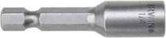 Irwin - 1/4" Magnetic Nutsetter - 1/4" Hex Drive, 4" OAL - Apex Tool & Supply