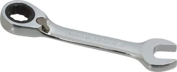 Paramount - 7/16" 12 Point Offset Combination Wrench - 15° Offset Angle, 4" OAL, Chrome Vanadium Steel, Polished Finish - Apex Tool & Supply