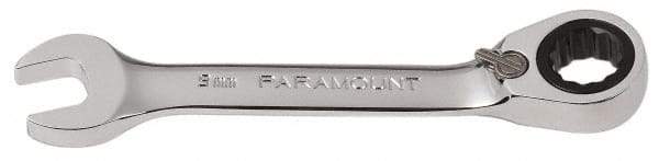 Paramount - 9mm 12 Point Combination Wrench - 15° Head Angle, 3-21/32" OAL, Chrome Vanadium Steel, Polished Finish - Apex Tool & Supply