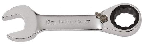 Paramount - 19mm 12 Point Combination Wrench - 15° Head Angle, 5-15/32" OAL, Chrome Vanadium Steel, Polished Finish - Apex Tool & Supply