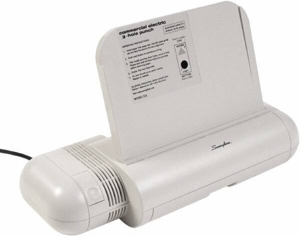 Swingline - Paper Punches Type: 28 Sheet Three Hole Electric Punches Color: Silver; Platinum - Apex Tool & Supply