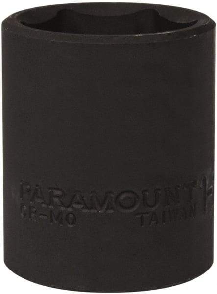 Paramount - 1/2" Drive 1-1/16" Standard Impact Socket - 6 Points, 1-3/4" OAL - Apex Tool & Supply