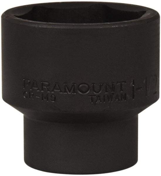 Paramount - 1/2" Drive 1-1/2" Standard Impact Socket - 6 Points, 2" OAL - Apex Tool & Supply