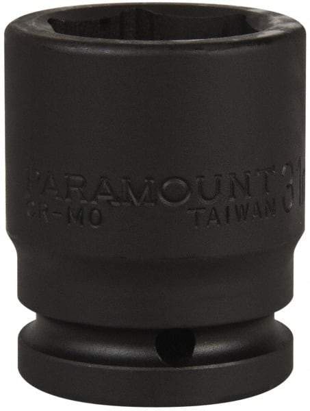 Paramount - 3/4" Drive 31mm Standard Impact Socket - 6 Points, 2-1/4" OAL - Apex Tool & Supply